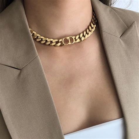 collier dior chaîne or|Dior choker femme.